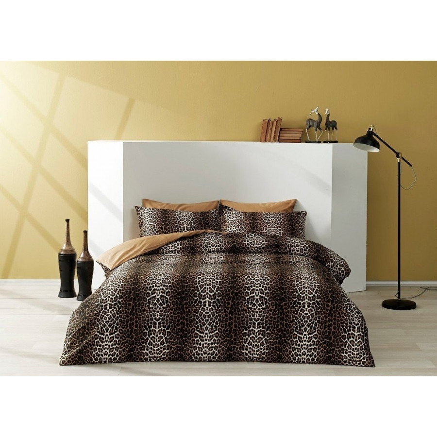 

Постельное белье Tac сатин - Leopard kahve кофе евро
