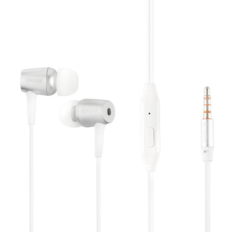 

HF MP3 Celebrat G1 White + mic + button call answering