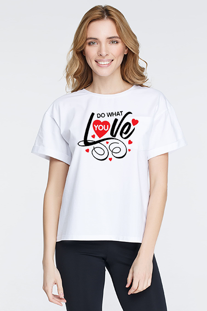 

Футболка жіноча Файна крамничка "Love" Білий XXL (53000-491)