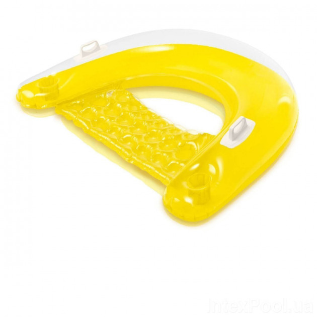 

Надувное кресло с ручками 152х99 см, до 100 кг, подстаканники, Intex (58859), желтое