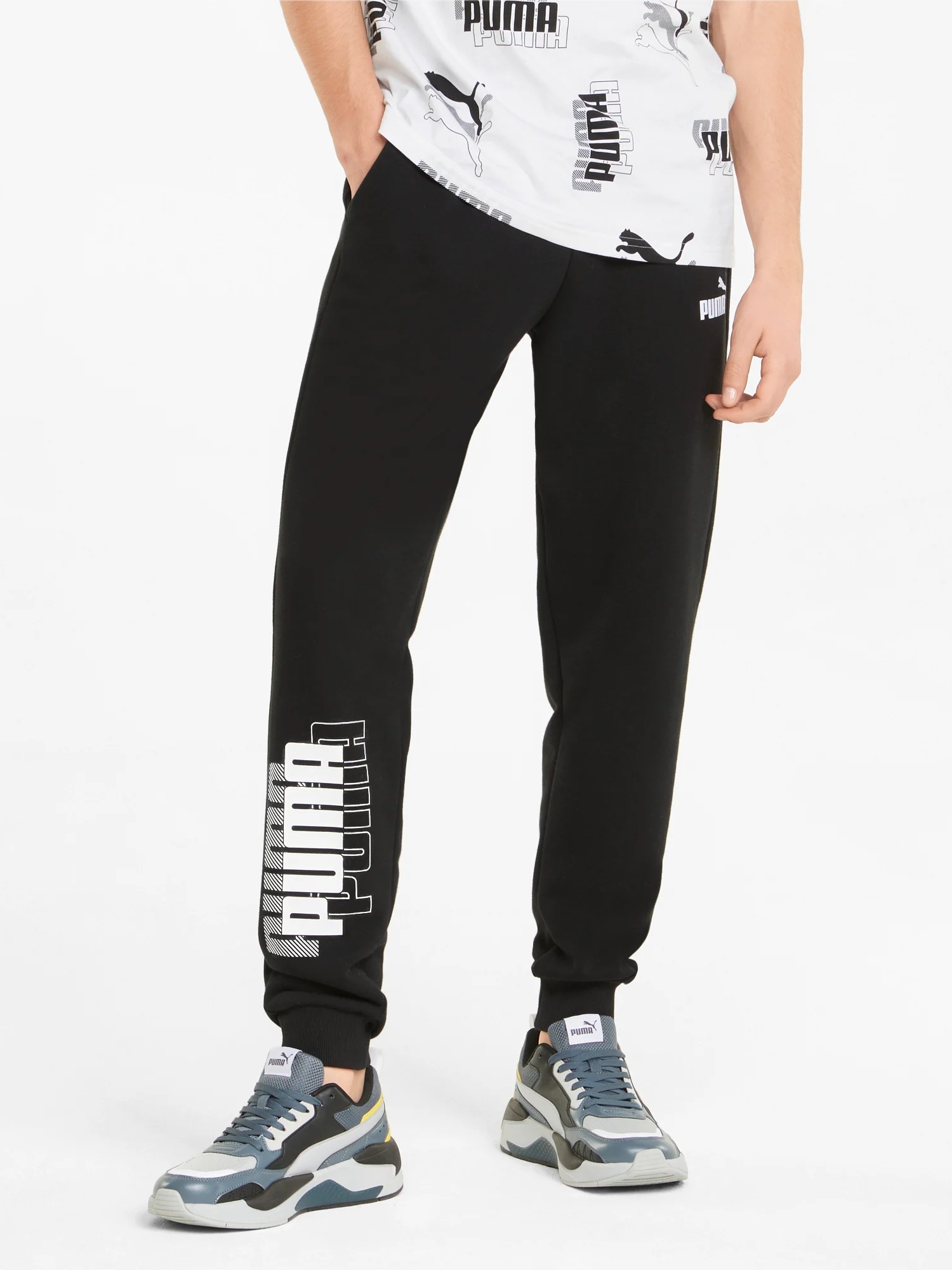 Акція на Спортивні штани чоловічі Puma Puma Power Logo Sweatpants 84738101 XL Puma Black від Rozetka