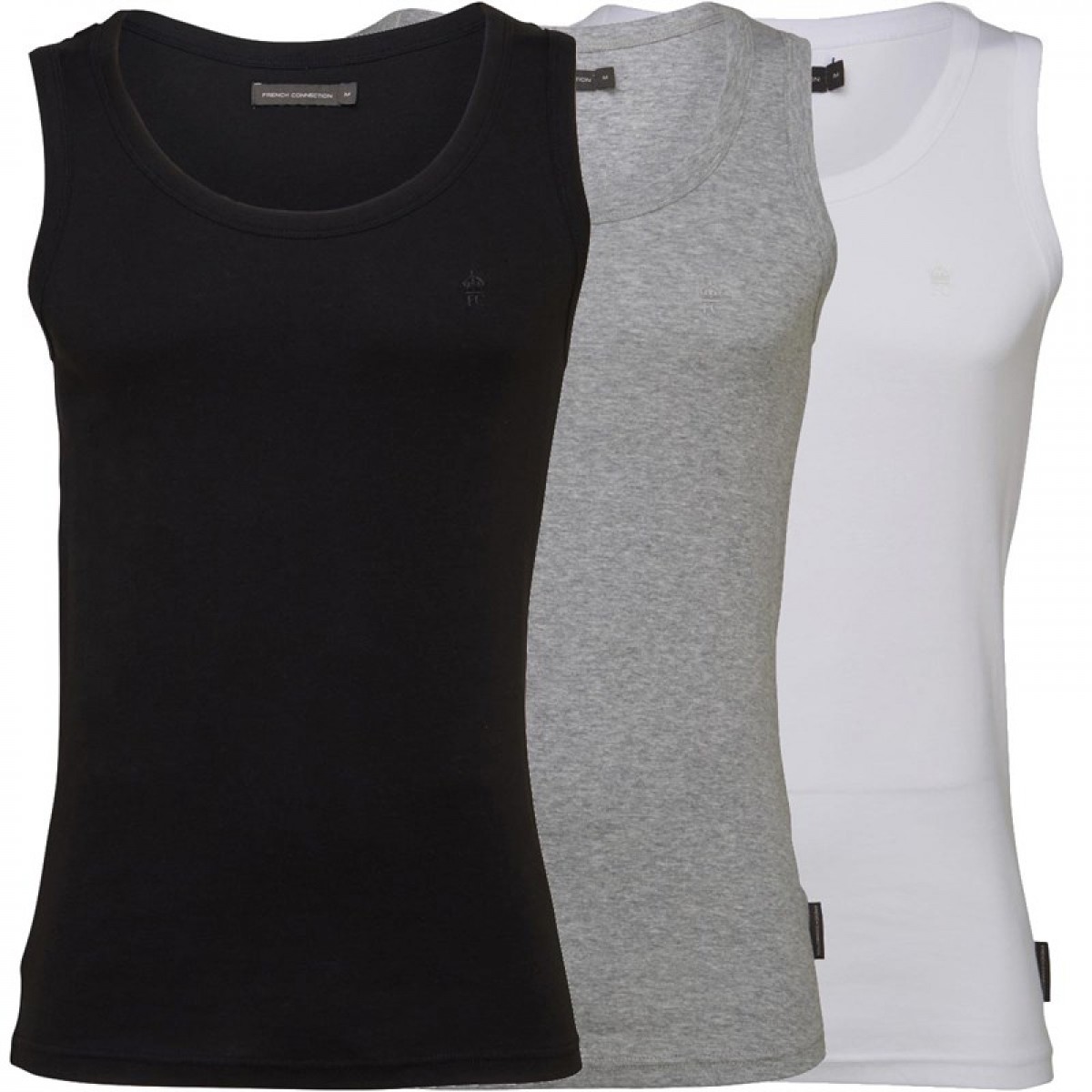 

Майка French Connection Three Pack Crown Vest White/Black/Grey White, XXL (50)