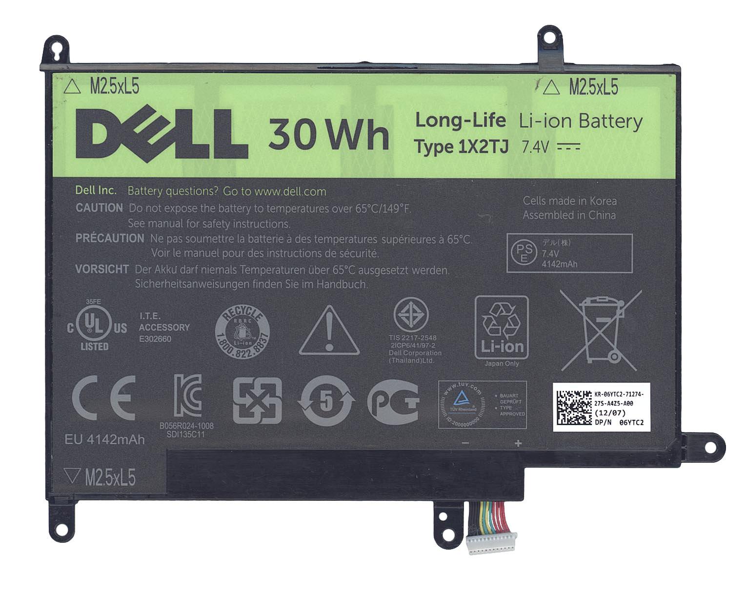 Аккумулятор для планшета Dell 1X2TJ ST-LST01 7.4V Black 4142mAhr ...