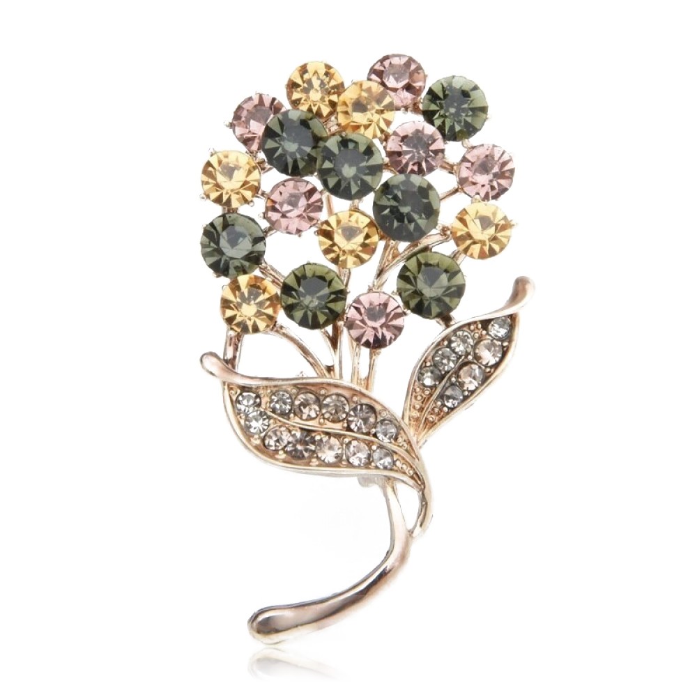 

Брошь женская BROCHE бижутерия с разноцветными кристаллами Цветы Одуванчик BRBF111214