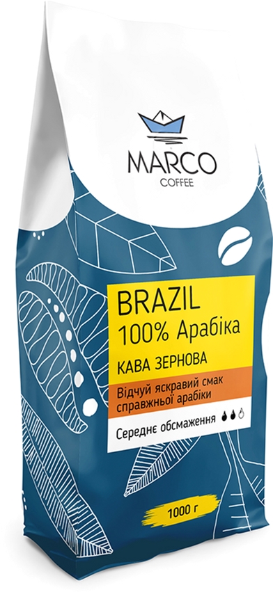 Акція на Кофе в зернах Marco Coffee Brazil 1 кг (4820227690176) від Rozetka UA