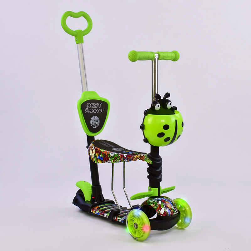 

Самокат Best Scooter 5 в 1 (97630) подсветка колес Абстракция зеленый