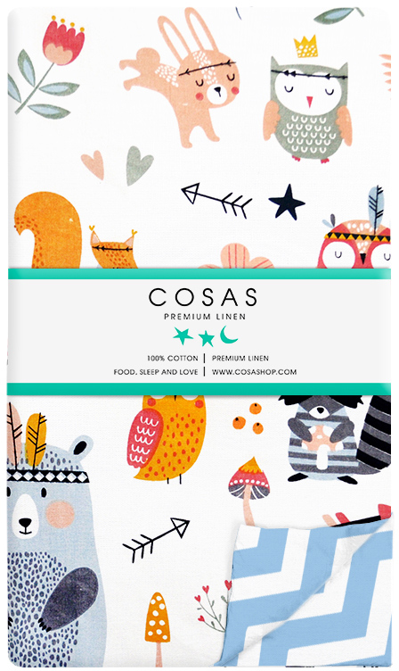 

Пододеяльник Cosas Animals-Indi-White 155х215