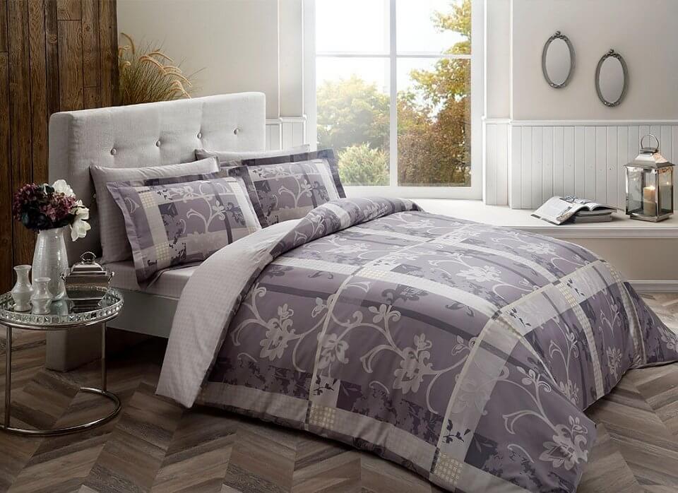 

Двуспальный King Size комплект TAC Madre Grey Сатин-Delux