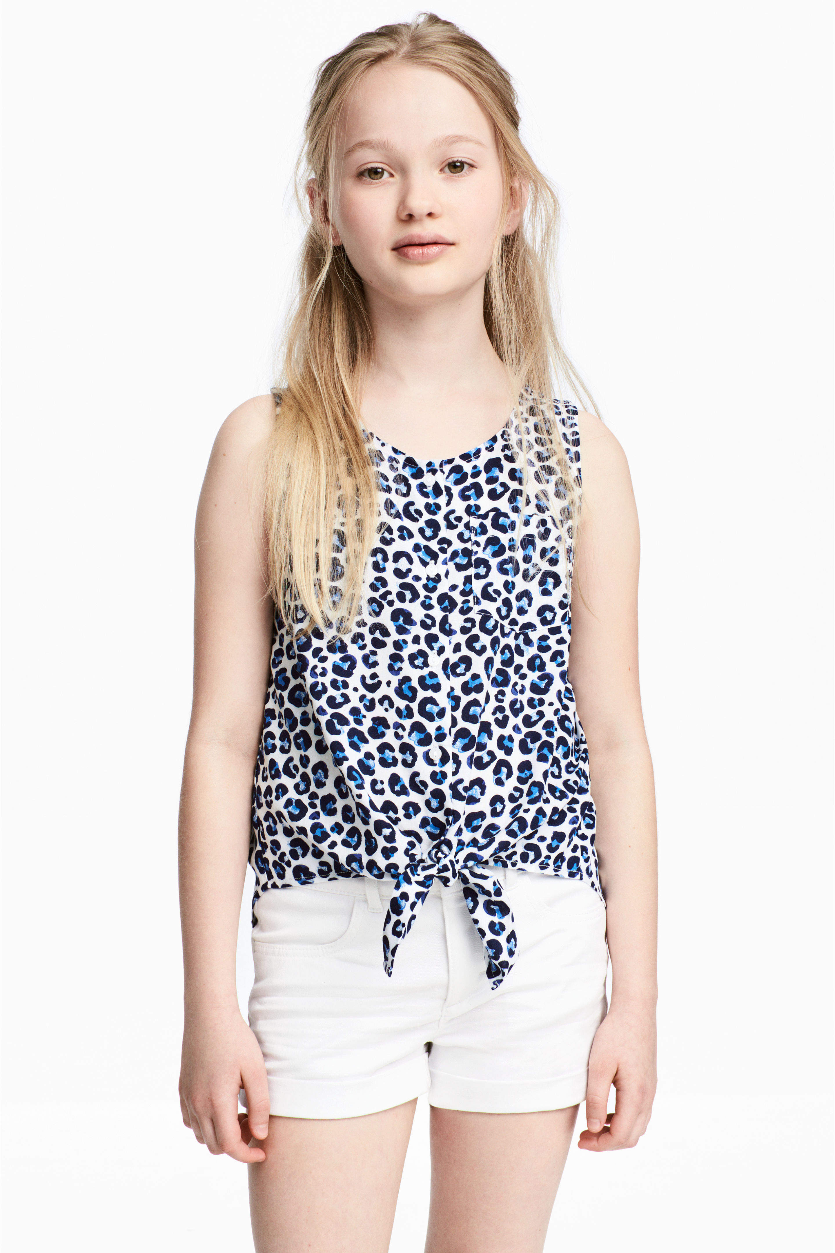 

Блуза H&M 152см бело синий 5114146