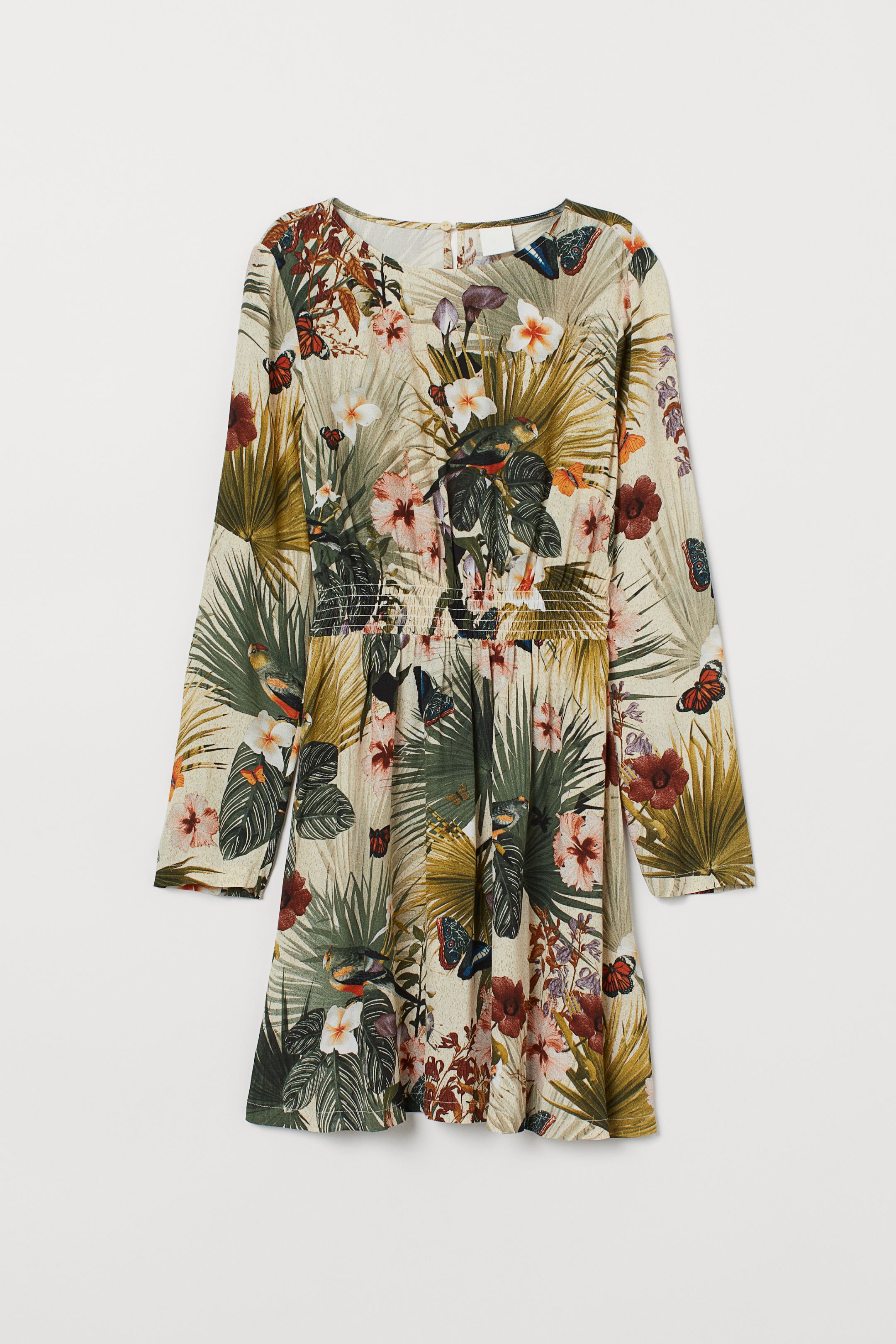 

Платье H&M 44 молочный тропики 7702119