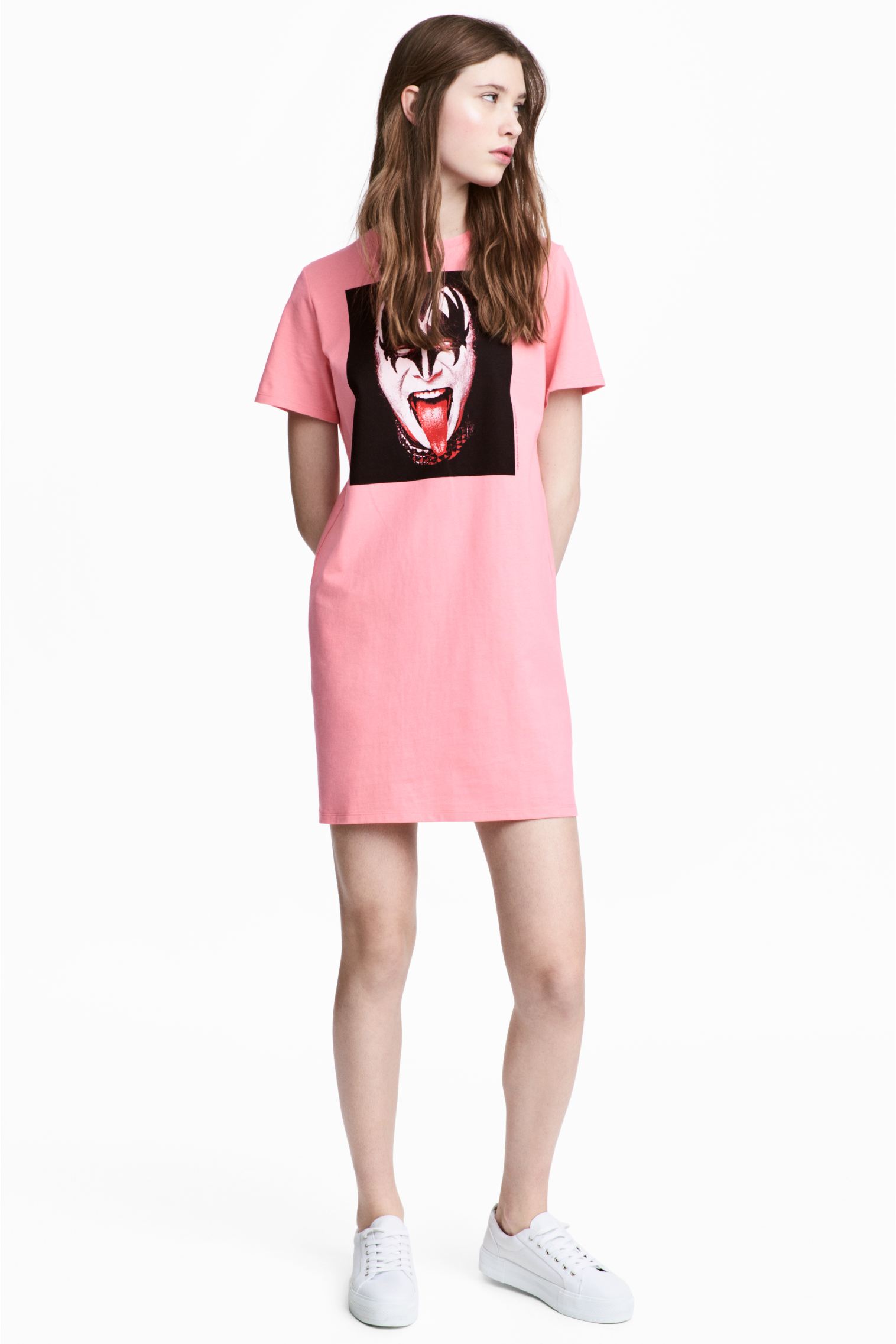 

Платье футболка H&M 38 розовый 5021605