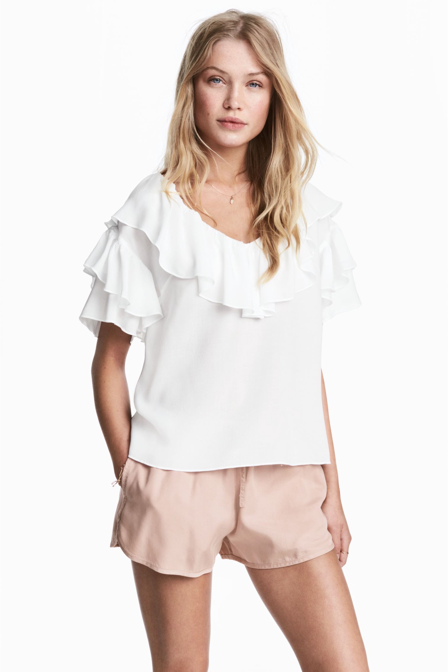 

Блуза H&M  белый 5297075, Блуза H&M 32 белый 5297075