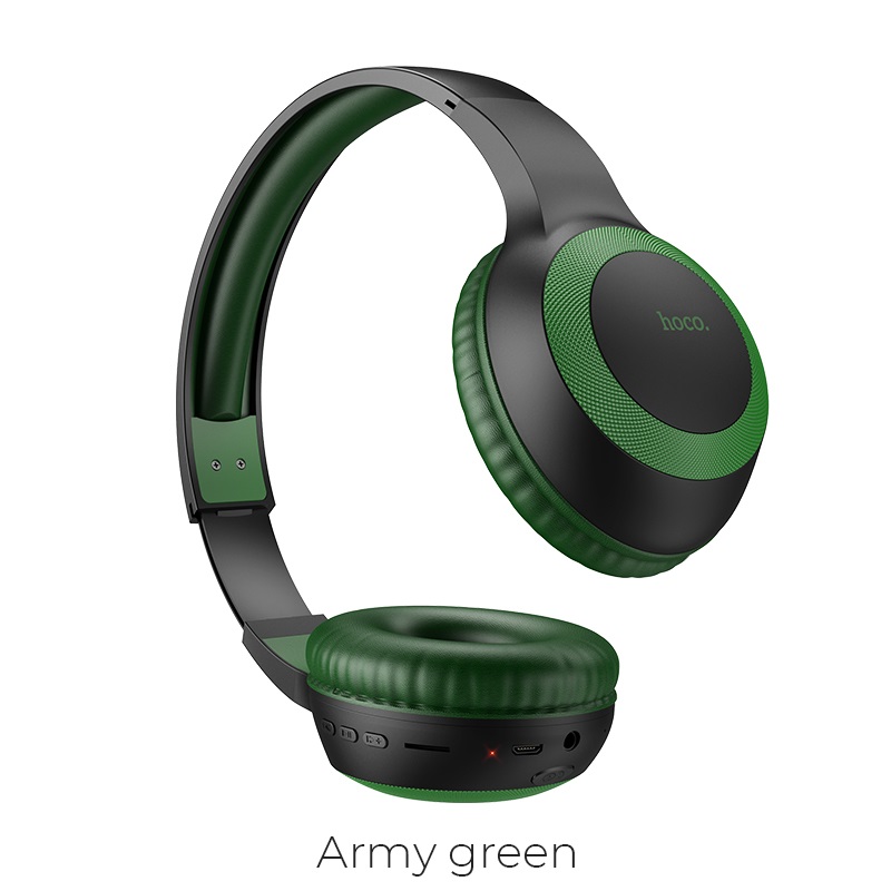 

Беспроводные Bluetooth наушники-гарнитура HOCO Outstanding W29 |BT5.0, TF CARD, 5Hours| army-green