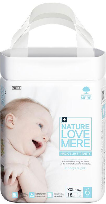 

Подгузники-трусики NatureLoveMere Magic Slim Fit размер XXL 18 шт (8809402093786)