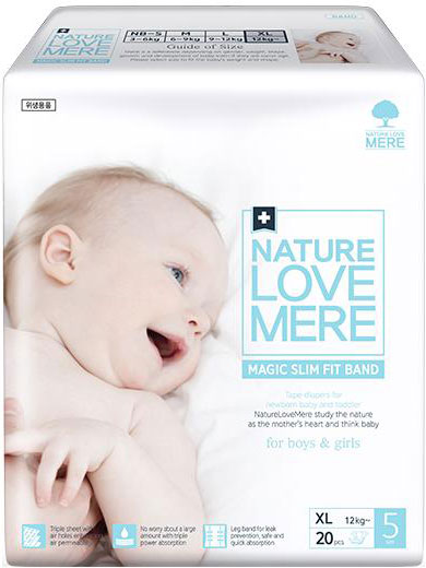 

Подгузники NatureLoveMere Magic Slim Fit размер XL 20 шт (8809402093755)