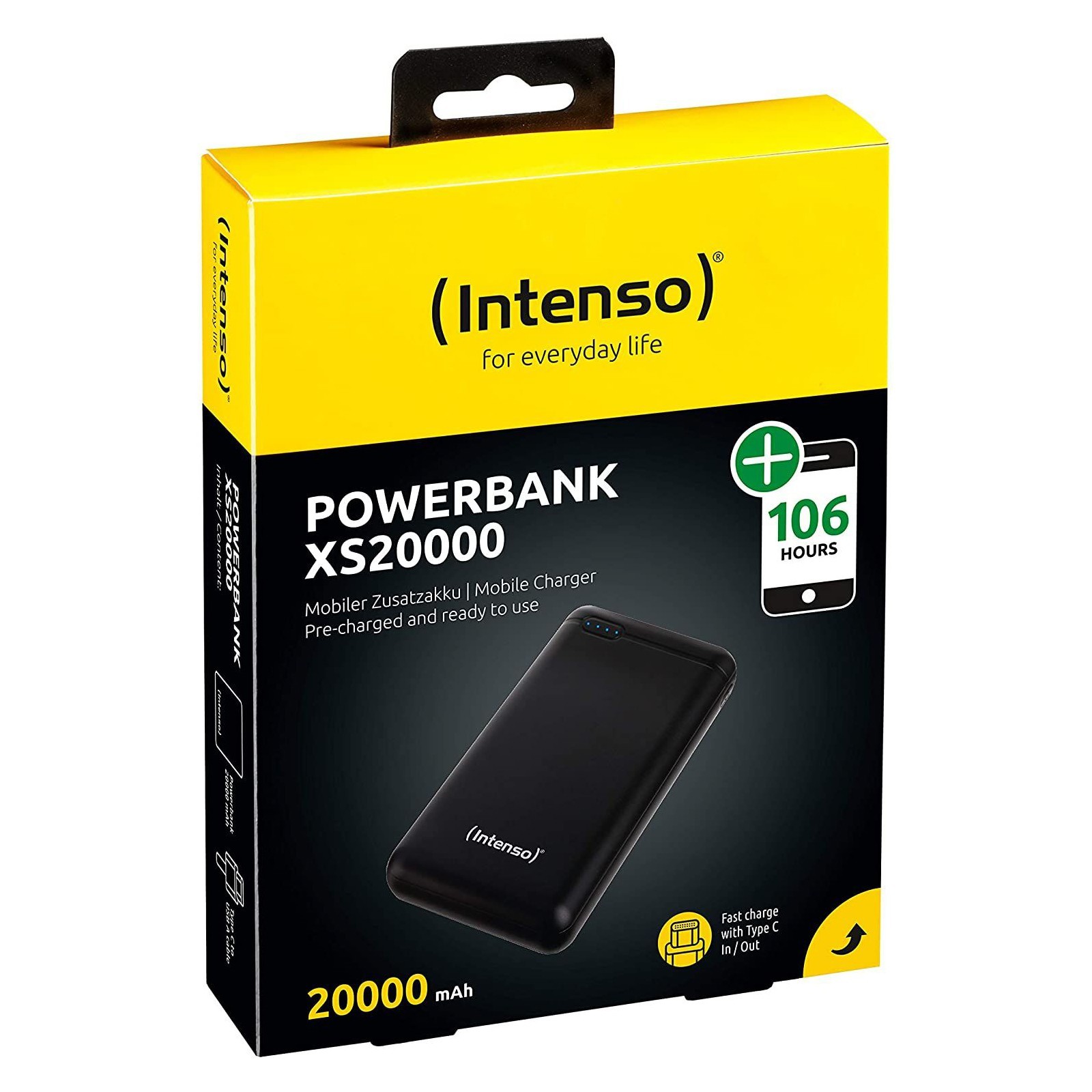 Зовнішня батарея (повербанк) PowerBank 20000mA Intenso XS20000 ype-C ...