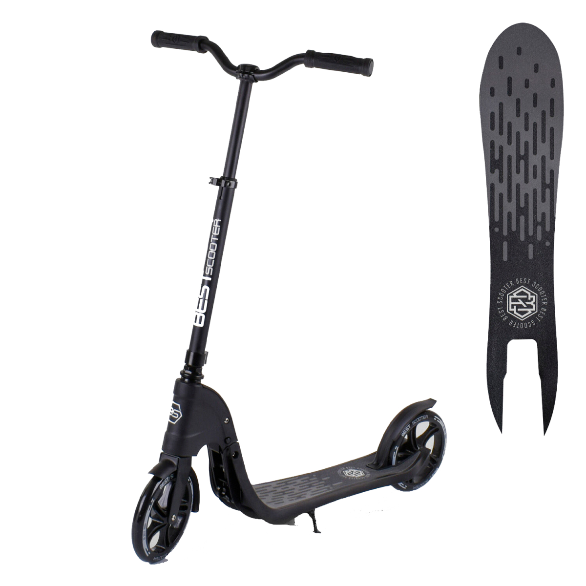 Самокат двухколесный складной Best Scooter 72378 Черно-серый – фото ...