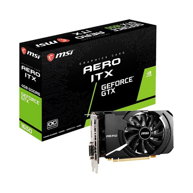 Видеокарта MSI GeForce GTX 1650 4GB GDDR6 Aero ITX OC (GeForce GTX 1650 ...