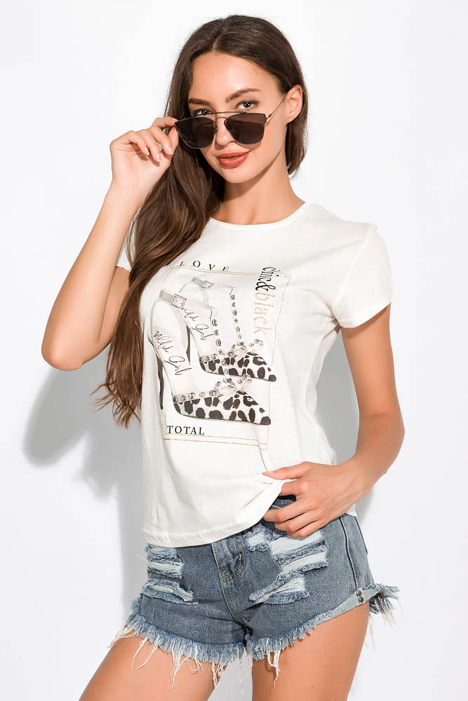 

Футболка стильная Time of Style 155P009 S Молочный