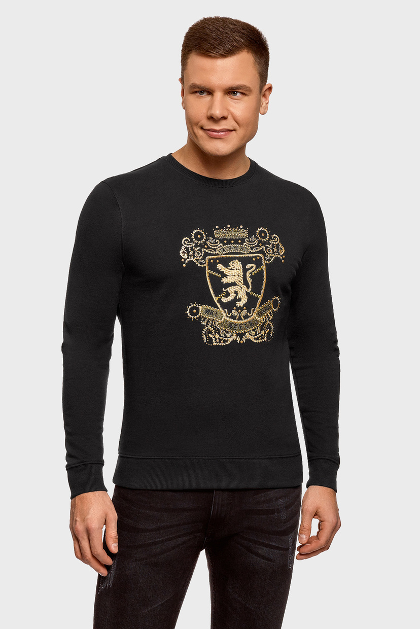 

Мужской черный свитшот Oodji  5L113143I-2/48820N/2993P, Мужской черный свитшот Oodji S 5L113143I-2/48820N/2993P