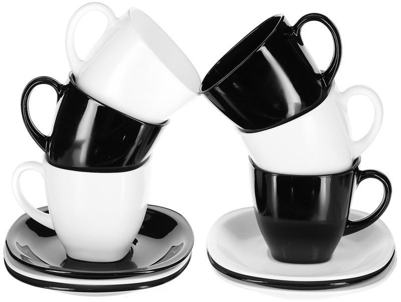 

Чайный сервиз Luminarc Carine Black White 6 чашек 220мл и 6 блюдец