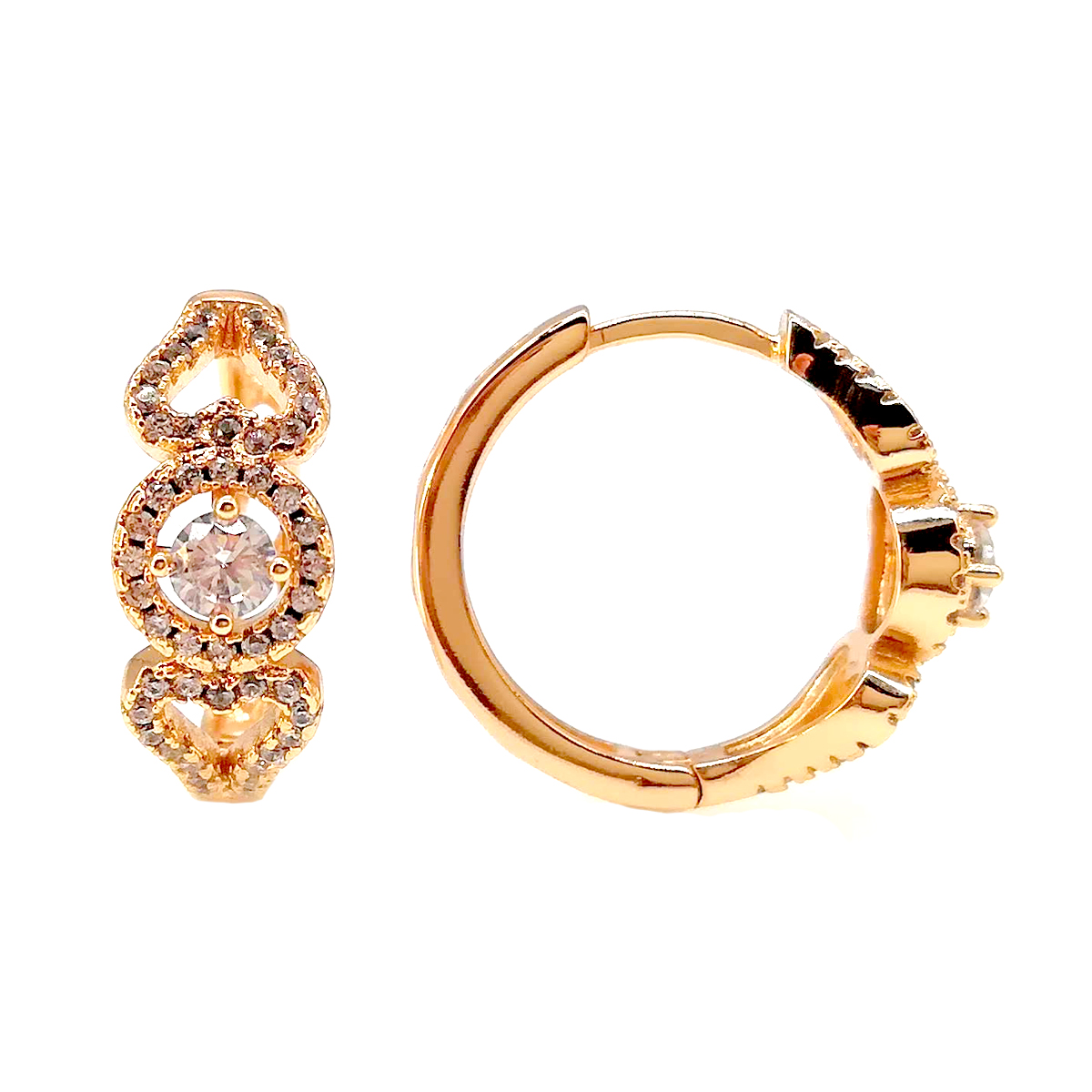 

Серьги Xuping из медицинского золота, белые фианиты, позолота 18К, 23320