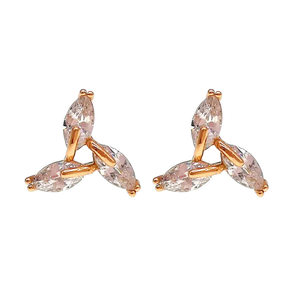 

Серьги Xuping из медицинского золота, белые фианиты, позолота 18K, 24523