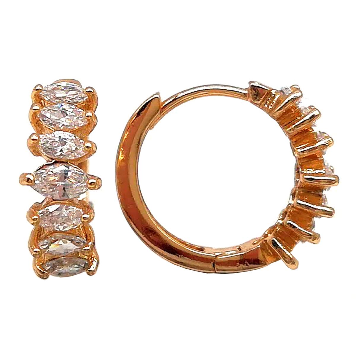 

Серьги Xuping из медицинского золота, белые фианиты, позолота 18К, 23566