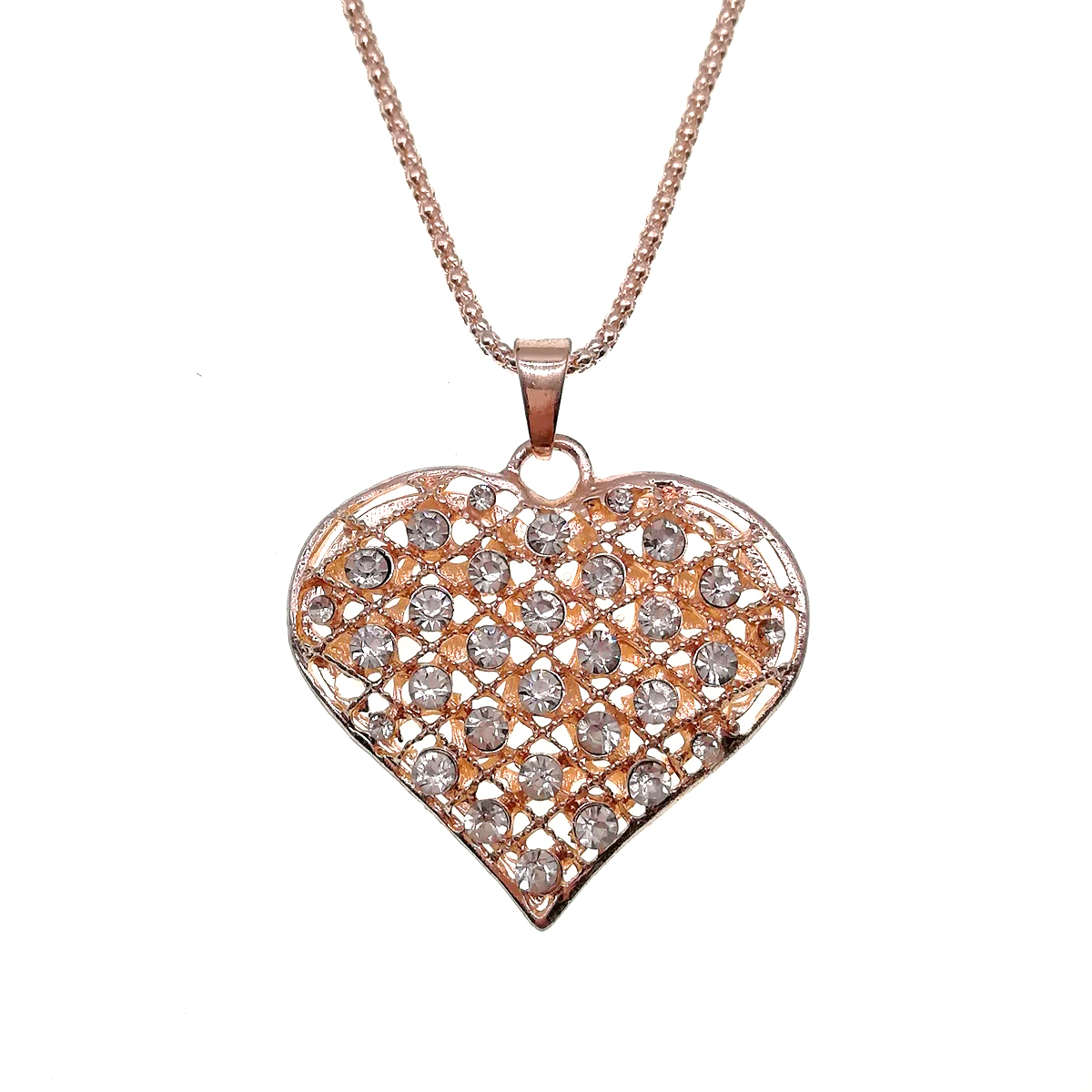 

Подвеска на цепочке SONATA, белые фианиты, позолота РО, 42387