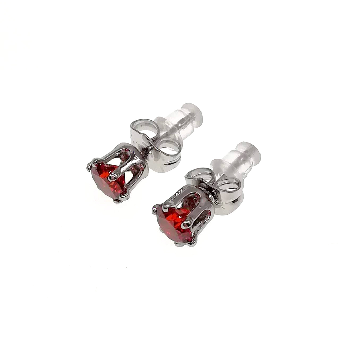 

Серьги Xuping из медицинского золота, гранатово-красные фианиты, родий, 24489