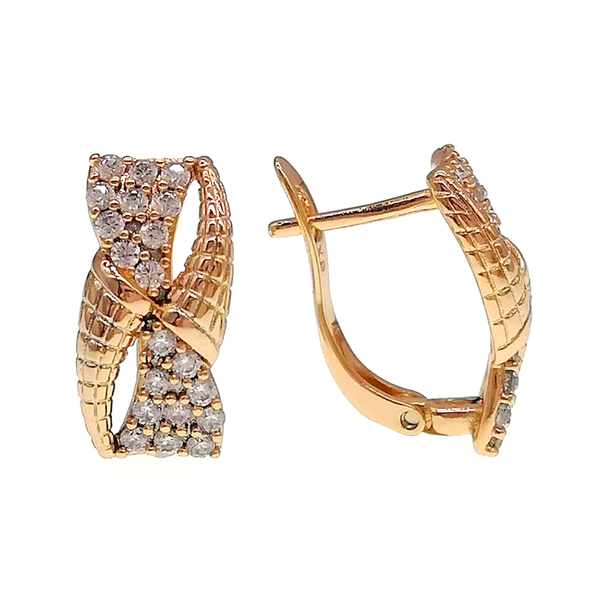 

Серьги Xuping из медицинского золота, белые фианиты, позолота 18K, 24545