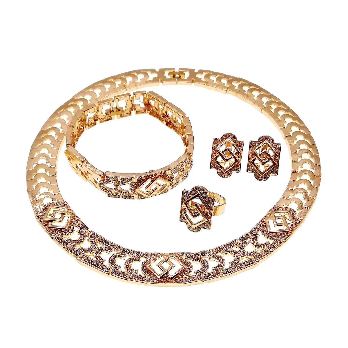 

Комплект SONATA белые фианиты, позолота 18К, 73707