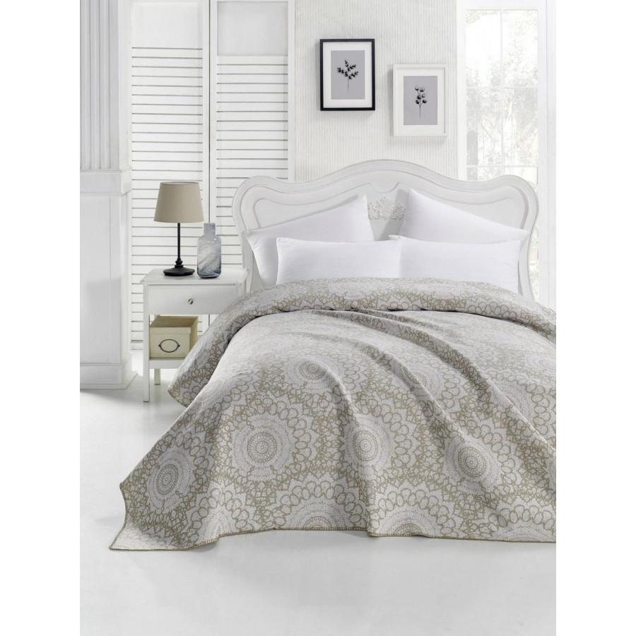 

Покрывало жаккардовое Eponj Home - Mandala hardal горчичный 200*230