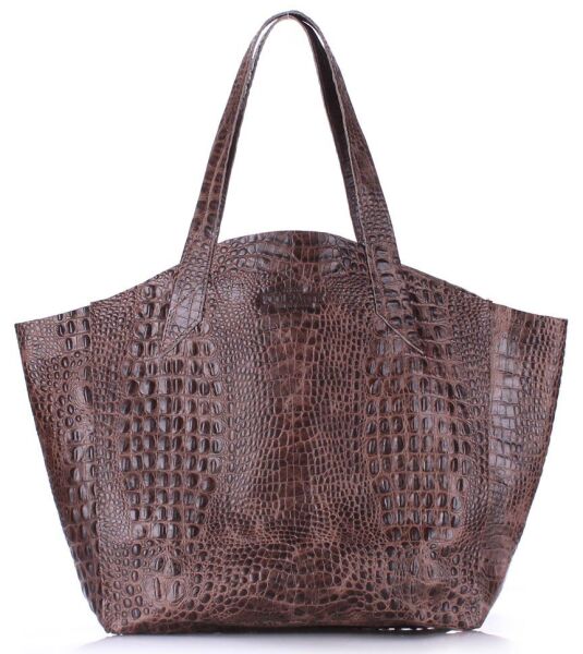 

Сумка-корзина Poolparty из натуральной кожи crocodile-brown