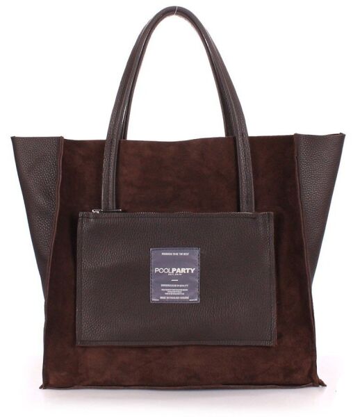 

Кожаная двусторонняя сумка POOLPARTY Soho коричневая