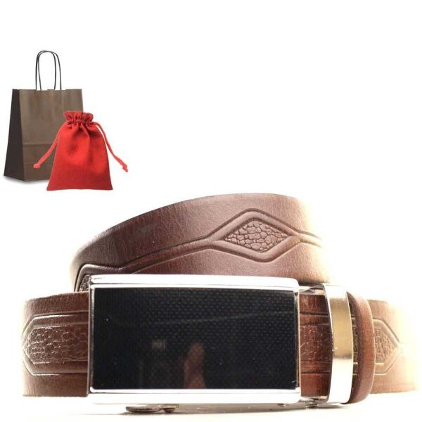 

Мужской кожаный ремень Lazar коричневый L35U1A83-M