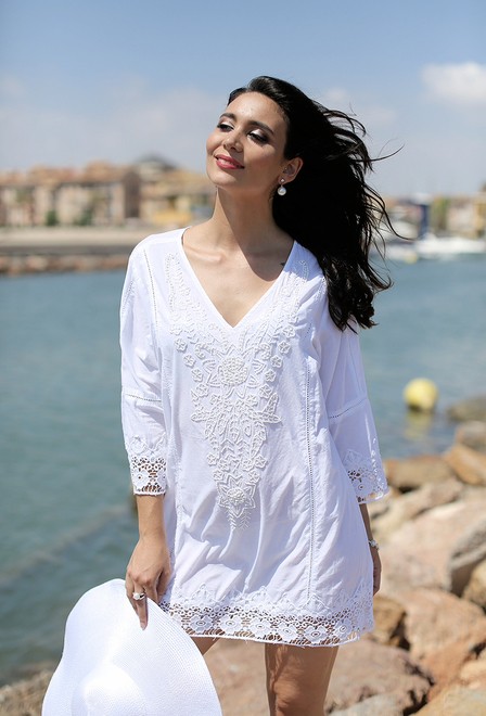 

Пляжное платье для женщин с вышивкой Fresh Cotton 366 F-1c 50(XXL) Белый