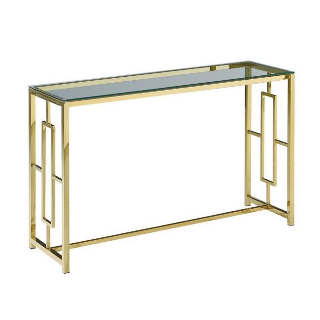 

Журнальный стол-консоль в гостиную каленое стекло + хромированная сталь CL-3 Vetro Mebel