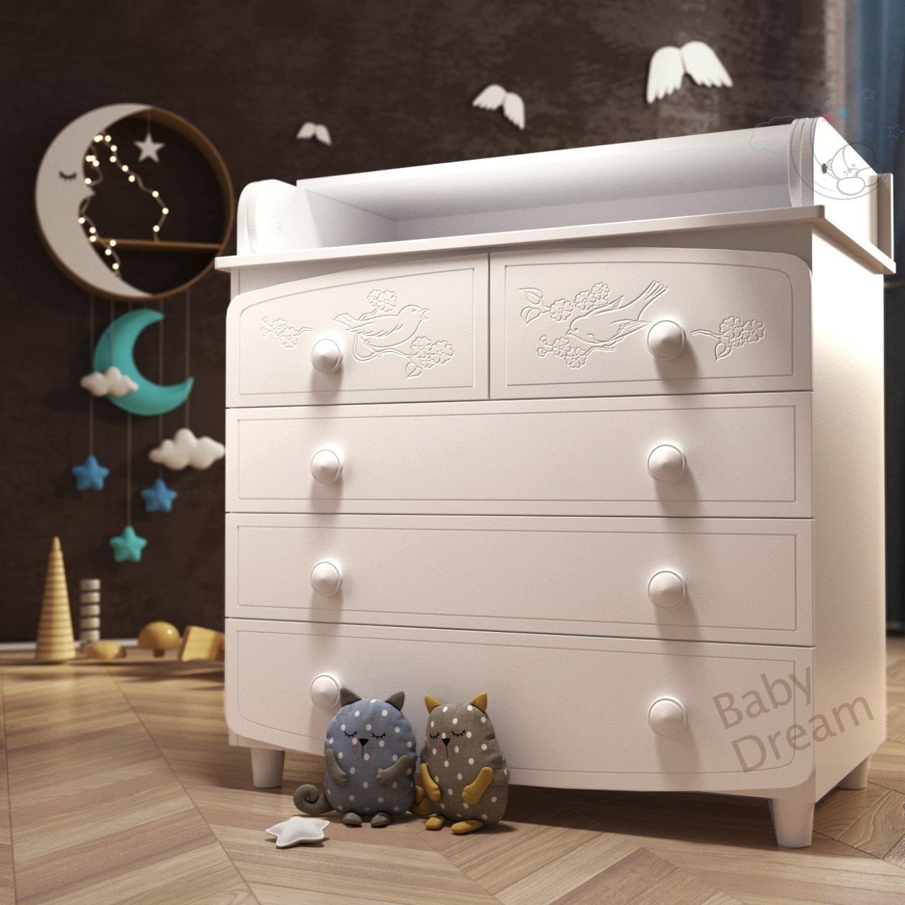 

Комод пеленатор Baby Dream Luxury МДФ білий
