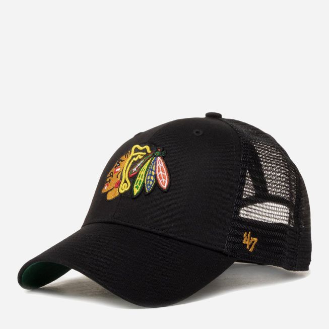 Акція на Кепка 47Brand Chicago Blackhawks Branson Mes H-BRANS04CTP-BK One Size Чорний/Зелений від Rozetka