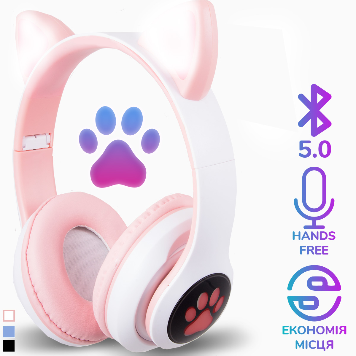 Наушники с кошачьими ушками Беспроводные Wireless headphones Cat ear ...