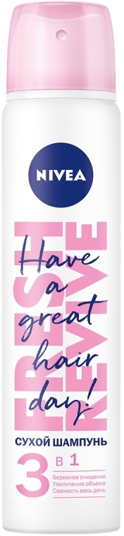 Сухой шампунь для светлых волос 3в1 для объема - Nivea Fresh Revive ...