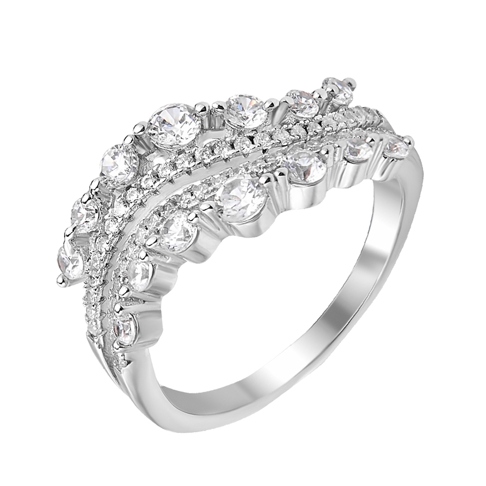 

Серебряное кольцо с кристаллами циркония 000121402 000121402 16.5 размера