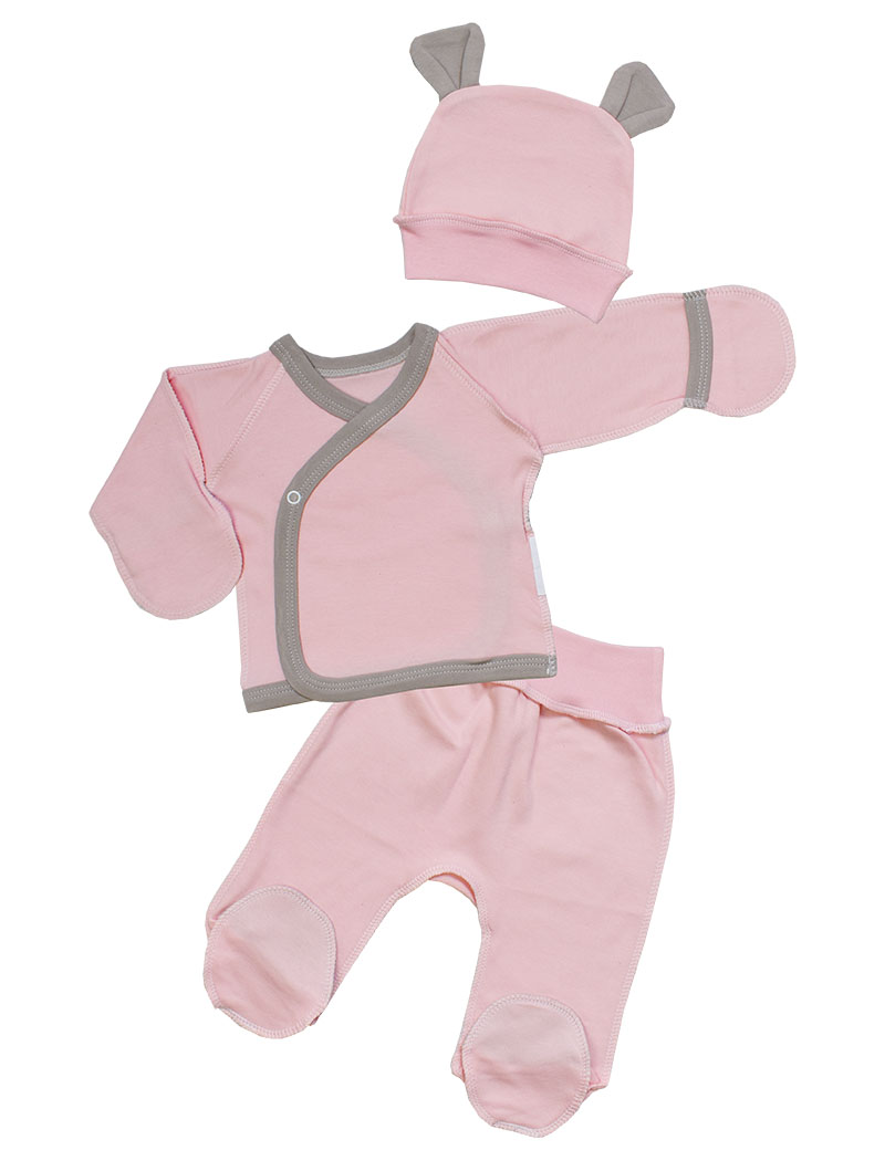 

Комплект повседневный "Льоля" ( распашонка, ползунки и шапочка ) для младенцев Баранчик БО модель 047-01-03-0261, Интерлок, Розовый, Размер 62