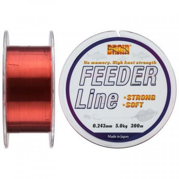 

Леска Brain fishing Feeder 300 m 0,243 mm #2.25, 5.0 kg, 11.0 lb, ц.: copper (1858.70.04)