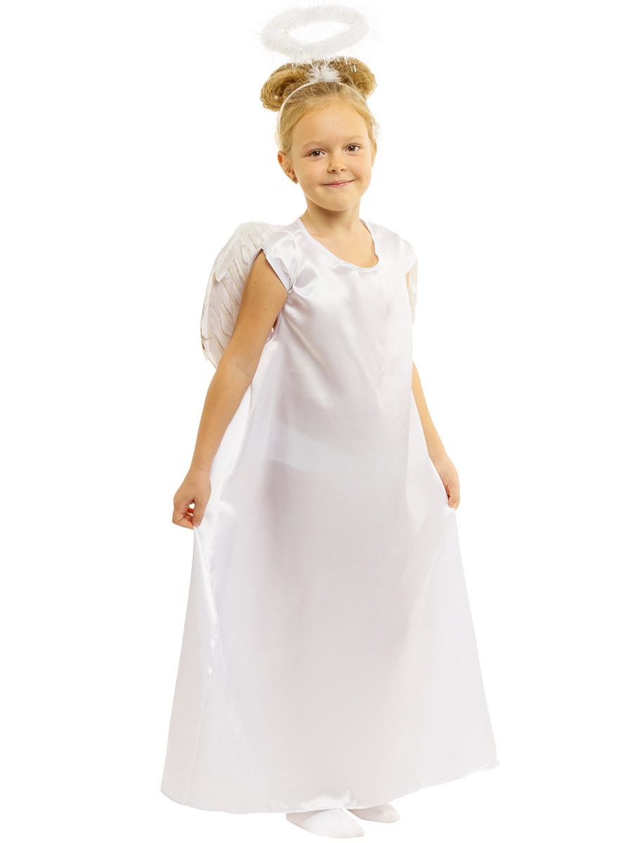 Фото красивой маленькой девочки, одетой в костюм ангела