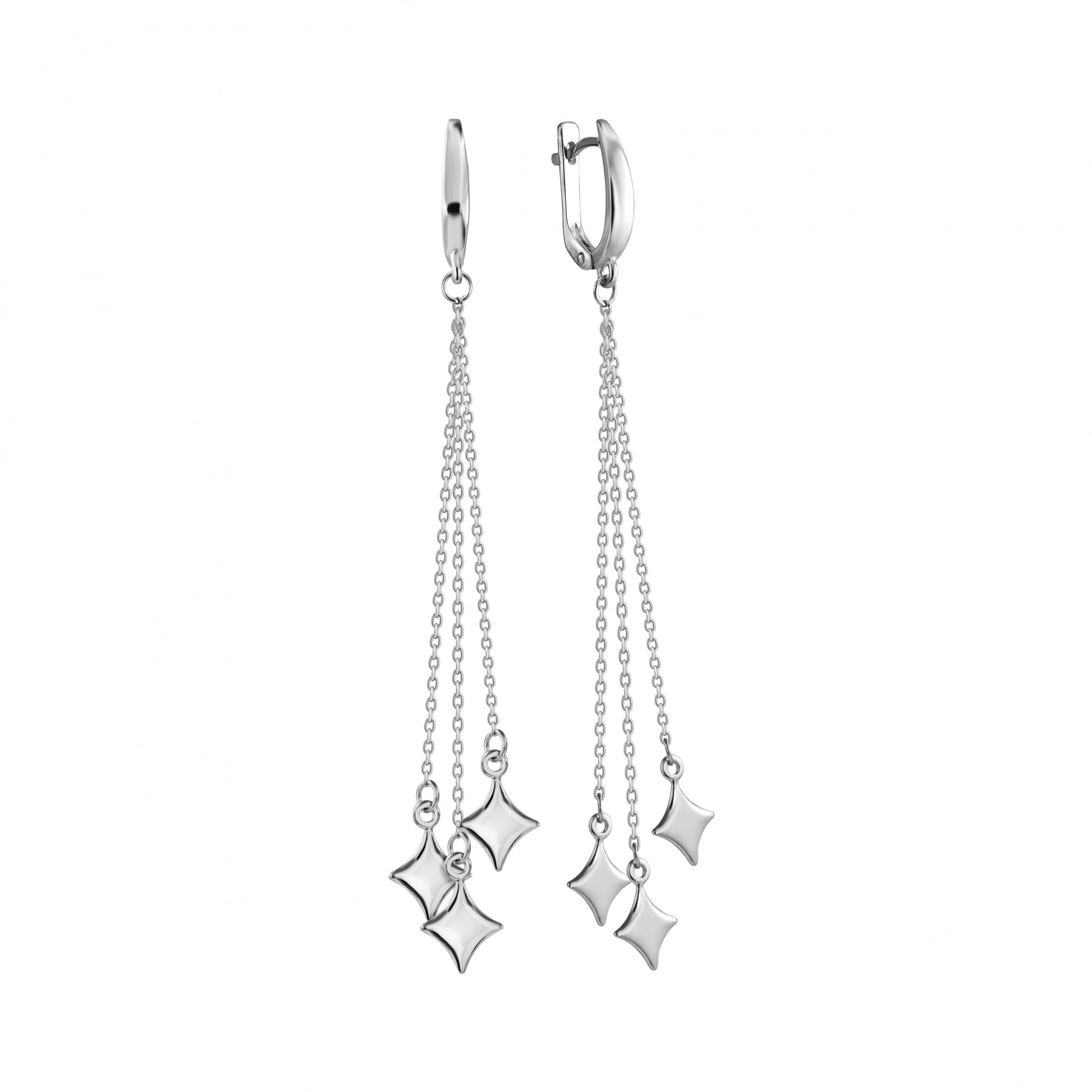 

Серебряные серьги висюльки HARMONY c23190 бел c23190