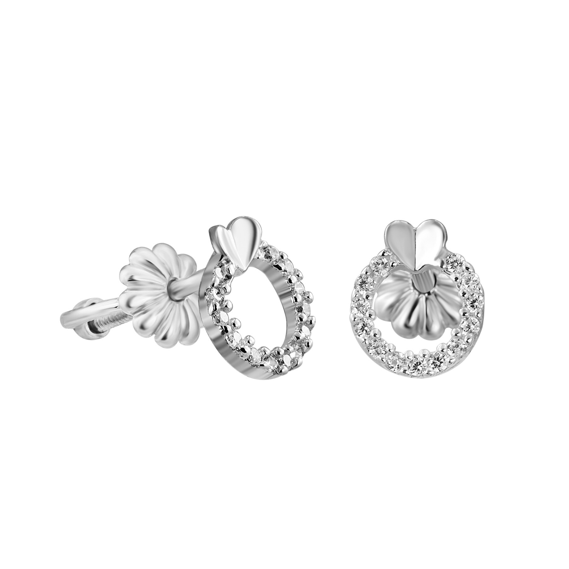 

Серебряные серьги пусеты HARMONY 923405 бел 923405