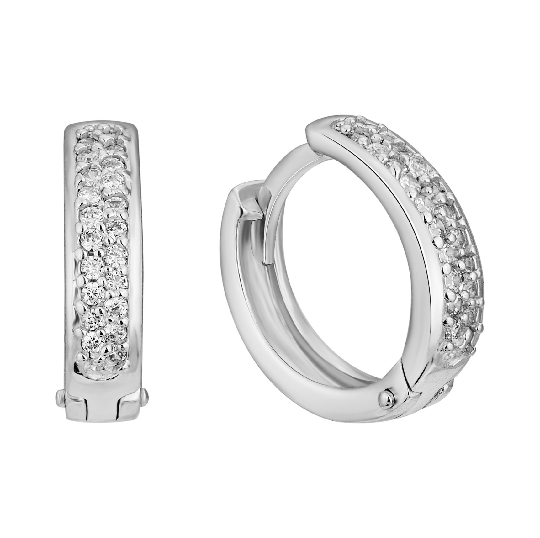 

Серебряные серьги-кольца конго HARMONY c23065 бел c23065