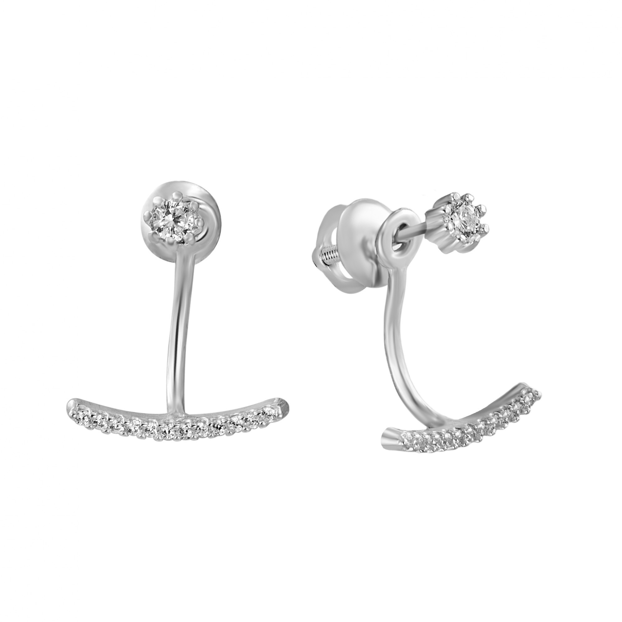 

Серебряные серьги-джекеты HARMONY c23130 бел c23130